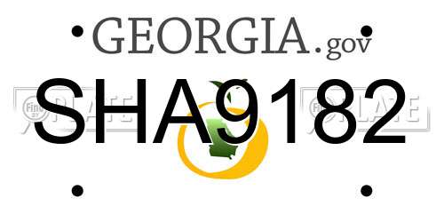 SHA9182 Georgia License Plate