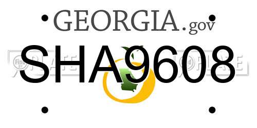 SHA9608 Georgia License Plate