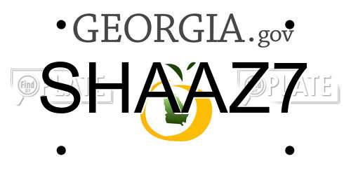 SHAAZ7 Georgia License Plate