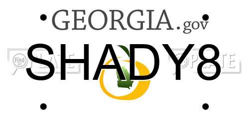 SHADY8 Georgia License Plate