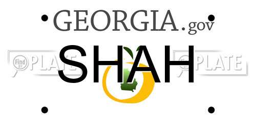 SHAH Georgia License Plate