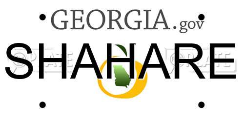 SHAHARE Georgia License Plate
