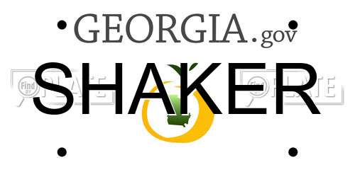 SHAKER Georgia License Plate