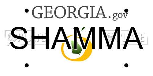 SHAMMA Georgia License Plate