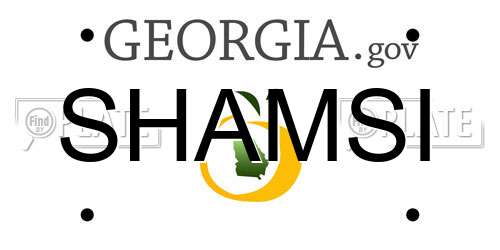 SHAMSI Georgia License Plate