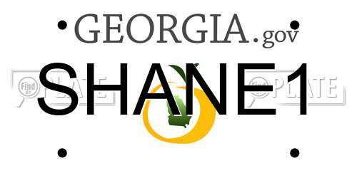 SHANE1 Georgia License Plate