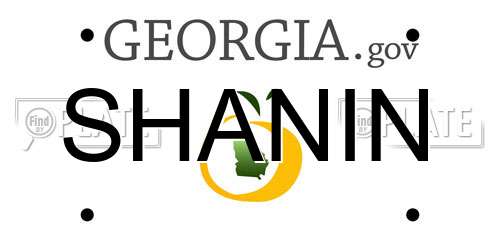 SHANIN Georgia License Plate