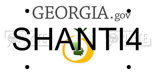 SHANTI4 Georgia License Plate
