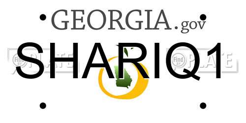 SHARIQ1 Georgia License Plate