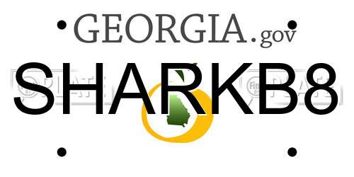 SHARKB8 Georgia License Plate