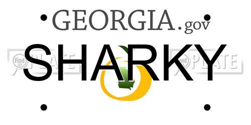SHARKY Georgia License Plate