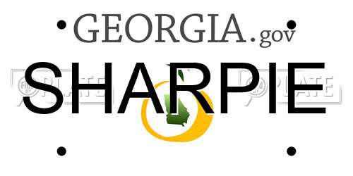 SHARPIE Georgia License Plate