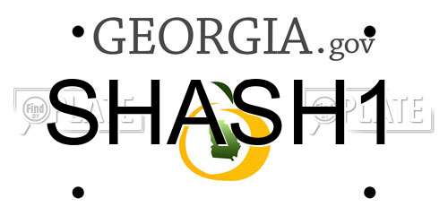 SHASH1 Georgia License Plate