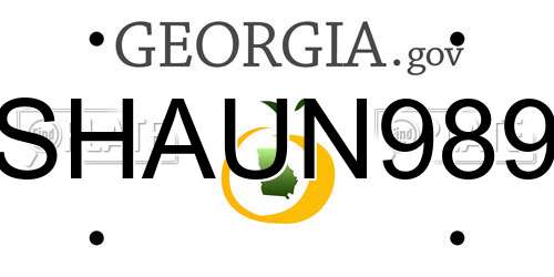 SHAUN989 Georgia License Plate