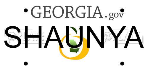SHAUNYA Georgia License Plate