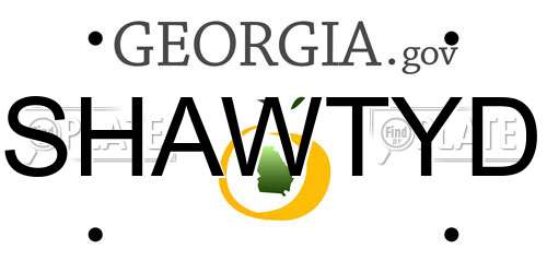 SHAWTYD Georgia License Plate