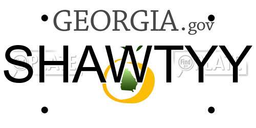 SHAWTYY Georgia License Plate