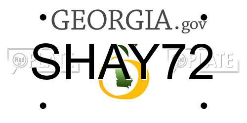 SHAY72 Georgia License Plate