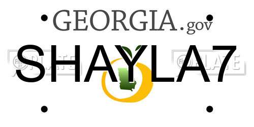 SHAYLA7 Georgia License Plate