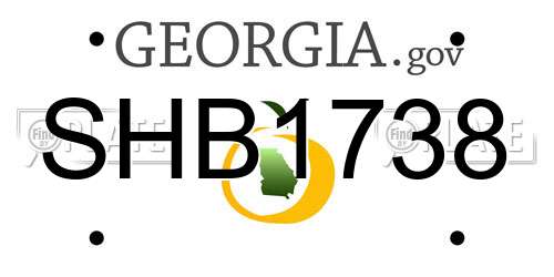 SHB1738 Georgia License Plate
