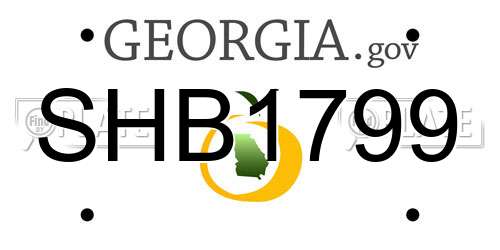 SHB1799 Georgia License Plate