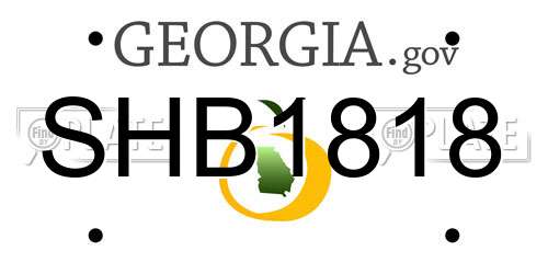SHB1818 Georgia License Plate