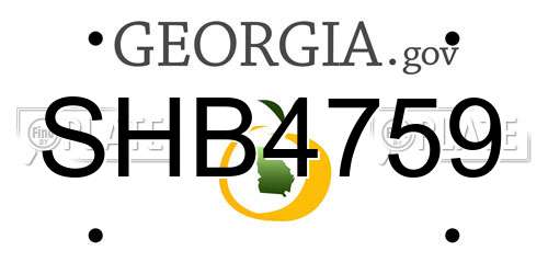 SHB4759 Georgia License Plate