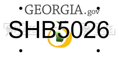SHB5026 Georgia License Plate