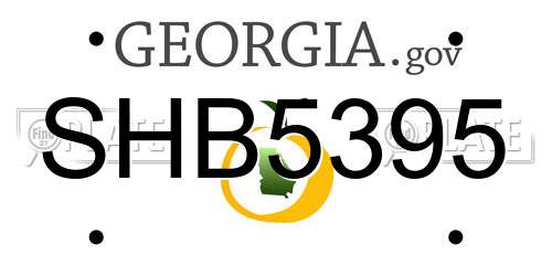 SHB5395 Georgia License Plate