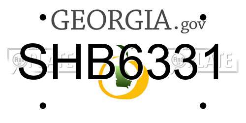 SHB6331 Georgia License Plate