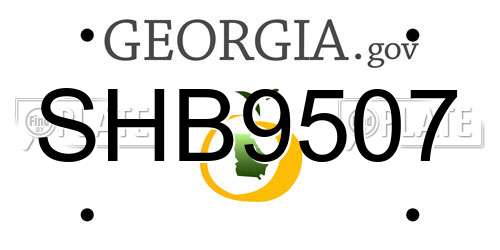 SHB9507 Georgia License Plate