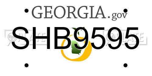 SHB9595 Georgia License Plate