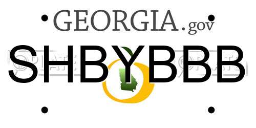 SHBYBBB Georgia License Plate