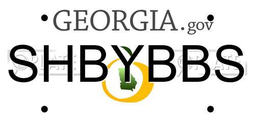 SHBYBBS Georgia License Plate