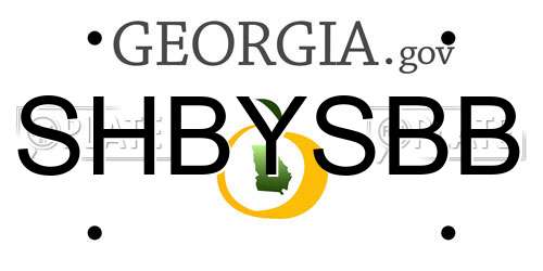 SHBYSBB Georgia License Plate