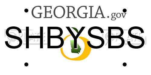 SHBYSBS Georgia License Plate