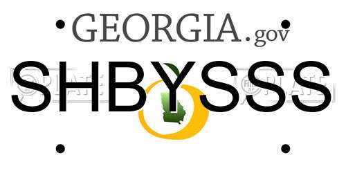 SHBYSSS Georgia License Plate