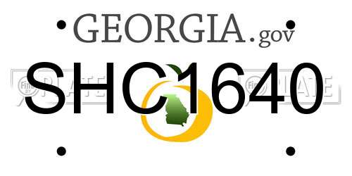 SHC1640 Georgia License Plate