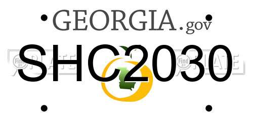 SHC2030 Georgia License Plate