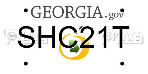 SHC21T Georgia License Plate