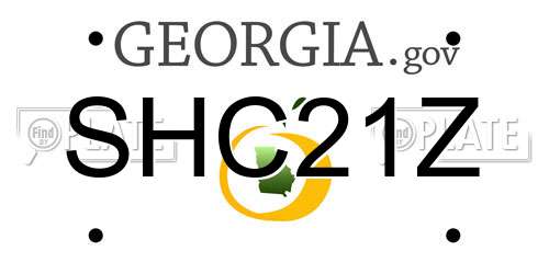 SHC21Z Georgia License Plate