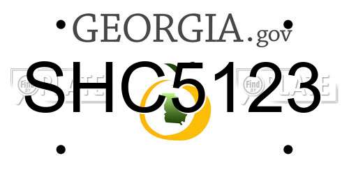 SHC5123 Georgia License Plate
