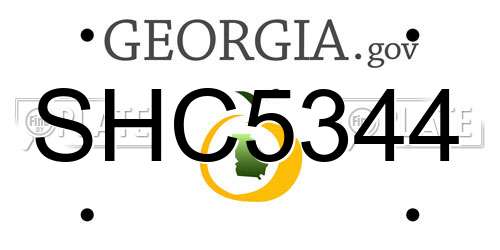 SHC5344 Georgia License Plate