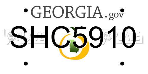 SHC5910 Georgia License Plate