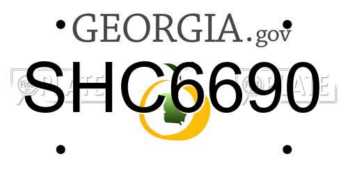 SHC6690 Georgia License Plate