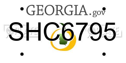 SHC6795 Georgia License Plate
