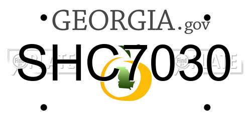 SHC7030 Georgia License Plate