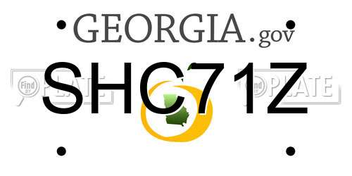 SHC71Z Georgia License Plate