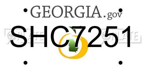 SHC7251 Georgia License Plate