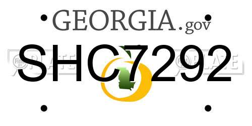 SHC7292 Georgia License Plate